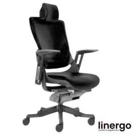 Biroja Krēsls Linergo Wau Ergo L, 70x77x140cm, Melns (33-2132-MM) | Biroja mēbeles | prof.lv Viss Online