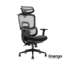 Biroja Krēsls Linergo Human Ergo, 51x54x133cm, Melns (33-2136-MM) | Linergo | prof.lv Viss Online