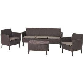 Садовый комплект мебели Keter Salemo 3-местный стол + диван + 2 кресла, коричневый (17205990) | Комплекты садовой мебели | prof.lv Viss Online