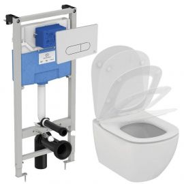 Ideal Standard Mounting Frame Kit, Wall Hung Toilet Bowl with Horizontal (90°) Outlet Soft Close White (R030501) 34305 | Built-in wc frames and buttons | prof.lv Viss Online