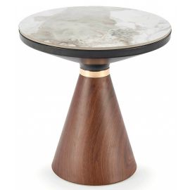 Halmar Genesis_S Coffee Table 50x50x53cm, White/Brown/Gold | Coffee tables | prof.lv Viss Online