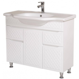 Aqua Rodos Rodors 100 Bathroom Sink with Cabinet White (195774) | Bathroom furniture | prof.lv Viss Online