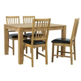 Home4You Chicago Dining Room Set, Table + 4 chairs, 120x90x76cm, Oak (K84028) | Dining room sets | prof.lv Viss Online