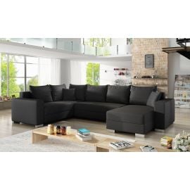 Stūra Dīvāns Izvelkams Eltap Marco Soft 53x312x92cm, Melns (Mc_10) | Mīkstās mēbeles | prof.lv Viss Online