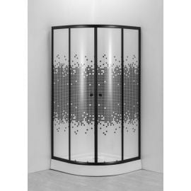 Gotland Mosaic 80x80cm H=190cm 8130E-B Semi-Circular Shower Enclosure Smooth, Black (391700) | Shower cabines | prof.lv Viss Online