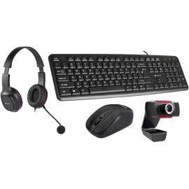 Klaviatūra + Pele + Austiņas + Web Kamera Tracer Multi Office EN Melna (TRAKLA46695) | Klaviatūras | prof.lv Viss Online