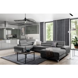 Eltap Lacante Gojo Corner Pull-Out Sofa 202x354x92cm, Grey (CO-LAC-LT-05GO) | Living room furniture | prof.lv Viss Online