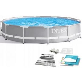 Intex Prism Frame Round Frame Pool 366x76cm White/Grey (986037) | Swimming pools | prof.lv Viss Online