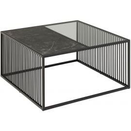 Столик для кофе Home4You Strington 80x80 см, Черный/Прозрачный | Стеклянные столы | prof.lv Viss Online
