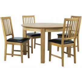 Home4You Chicago Dining Room Set Table + 4 Chairs Brown/Black (K840082) | Dining room sets | prof.lv Viss Online