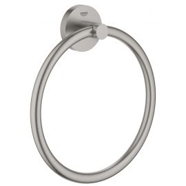 Grohe Essentials New Towel Ring Circle Stainless Steel (40365DC1) NEW | Towel holders | prof.lv Viss Online