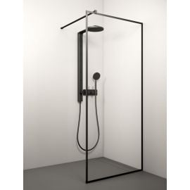 Glass Service Kaira 60cm 60KAI_B_D1 Transparent Black Shower Wall | Shower doors and walls | prof.lv Viss Online