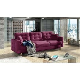 Eltap Asgard MatVelvet Retractable Sofa 95x235x86cm Dark Violet (Ask_03) | Beds | prof.lv Viss Online