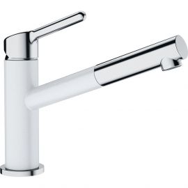 Franke Orbit Kitchen Sink Mixer with Pull-Out Spout White/Chrome (115.0623.139)