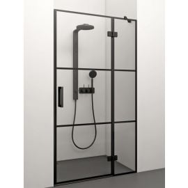 Glass Service Adele 100cm 100ADE+B_D2 Shower Door Transparent Black | Stikla Serviss | prof.lv Viss Online