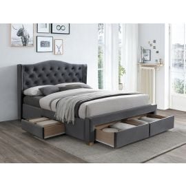 Signal Aspen II Velvet Double Bed 160x200cm, Without Mattress, Grey | Beds | prof.lv Viss Online