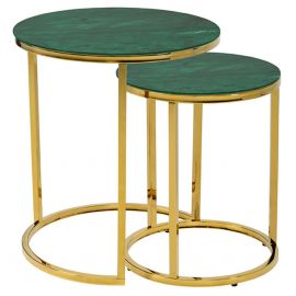 Black Red White Kamza Coffee Table Set 45x50cm, Green/Gold | Coffee tables | prof.lv Viss Online