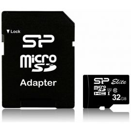 Карта памяти Micro SD Silicon Power 100MB/s с адаптером SD, черная | Носители данных | prof.lv Viss Online