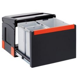 Atkritumu Tvertne (Miskaste) Franke WB Cube 40 A Šķirošanai, Ar 3 Nodalījumiem 2 x 8lL+ 1 x 14L Ar Stiprinājumiem (134.0055.293) | Atkritumu šķirošanas sistēmas | prof.lv Viss Online