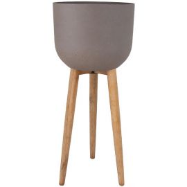 Home4You Sandstone Flower Pot With Legs, 40x40x97cm, Grey (72415) | Flower pots | prof.lv Viss Online