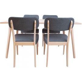 Столовая группа Home4You Adora: стол + 4 стула, коричневый/серый (K219281) | Наборы для столовой | prof.lv Viss Online