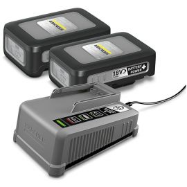 Karcher Starter Kit Battery Power+ 18/30 36/75 Charger 36V + Batteries 2x18V, 3Ah (2.445-072.0) | Batteries and chargers | prof.lv Viss Online