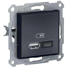 Schneider Electric Asfora Flush-mounted Data Socket, Anthracite (EPH2700371) | Electrical outlets & switches | prof.lv Viss Online