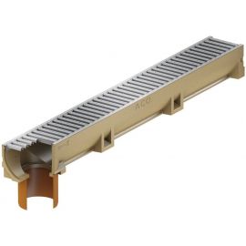 Aco Euroline Channel with Galvanized Steel Grating and Outlet 100x11.8x10cm (38701)