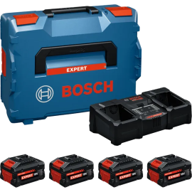 Akumulatoru Un Lādētāju Komplekts Bosch Li-ion 18V 2x5.5Ah, 2x8.0Ah (1600A0373Y) | Batteries and chargers | prof.lv Viss Online