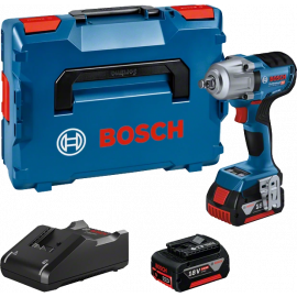 Беспроводной ударный гайковерт Bosch GDS 18V-450 HC 1/2'''' квадратный, 2x5Ah аккумулятор, 18V (06019K4003) | Гаечный ключ | prof.lv Viss Online