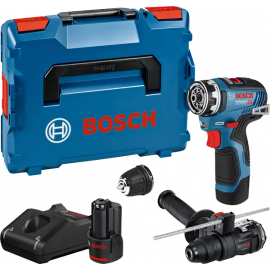 Аккумуляторный шуруповерт Bosch GSR 12V-35 FC, 2x3Ah, 12V (06019H3009) | Сверлильные станки | prof.lv Viss Online