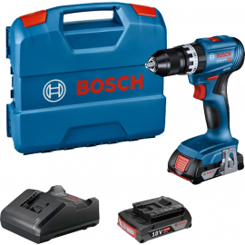 Аккумуляторный ударный шуруповерт Bosch GSB 18V-45, 2x2Ah, 18V (06019K3302) | Сверлильные станки | prof.lv Viss Online