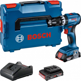 Bosch GSB 18V-45 Cordless Impact Drill 2x2Ah, 18V (06019K3303) | Drilling machines | prof.lv Viss Online