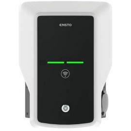 Ensto Wallbox Electric Vehicle Charging Station, Type 2 Cable, 22kW, Black/White (EVB100-ALB) | Car accessories | prof.lv Viss Online