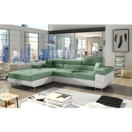 Stūra Dīvāns Izvelkams Eltap Armando Soro/Soft 205x280x90cm Kreisais Stūris Zaļš/Balts (Armd_23) | Izvelkamie dīvāni | prof.lv Viss Online