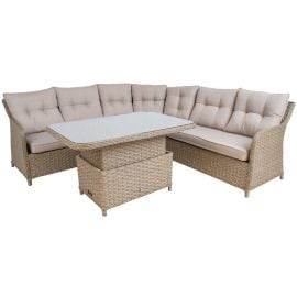 Комплект мебели Home4You Pacific, стол + диван, бежевый (10535) | Комплекты садовой мебели | prof.lv Viss Online