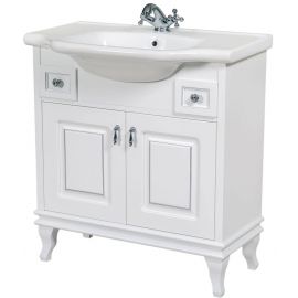 Aqua Rodos Beatriche 80 Bathtub with Cabinet White/Chrome (1958511) | Sinks with Cabinet | prof.lv Viss Online