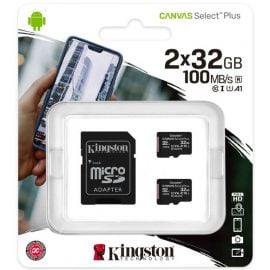 Kingston SDCS2 2P1A Micro SD Memory Card 100MB/s, With SD Adapter Black | Data carriers | prof.lv Viss Online