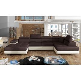 Izvelkams Dīvāns Eltap Rodrigo Sawana/Soft U Veida 202x345x90cm Labais Stūris Brūns/Bēšs (Rod_08) | Izvelkamie dīvāni | prof.lv Viss Online