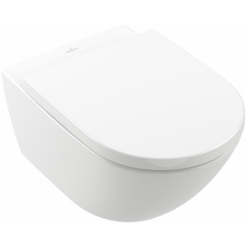Villeroy & Boch Subway 3.0 Rimless Toilet Bowl with Horizontal (90°) Outlet and Seat, White (4670TS01) | Villeroy & Boch | prof.lv Viss Online