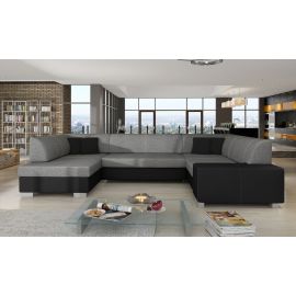 Izvelkams Dīvāns Eltap Havana Sawana/Soft U Veida 207x320x73cm Kreisais Stūris Tumši Pelēks/Melns (Hv18) | Izvelkamie dīvāni | prof.lv Viss Online