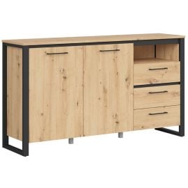 Dodson Sideboard 40.5x160x90cm, Oak/Black | Living room furniture | prof.lv Viss Online