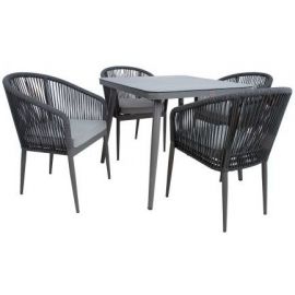 Комплект мебели Home4You Ecco, стол + 4 стула, серый (K211882) | Комплекты садовой мебели | prof.lv Viss Online