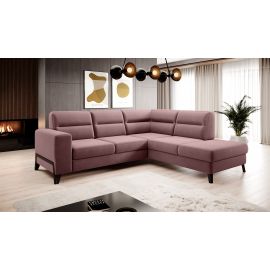 Eltap Cassara Velvetmat Corner Pull-Out Sofa 237x277x100cm, Pink (CO-CAS-RT-24VE) | Corner couches | prof.lv Viss Online