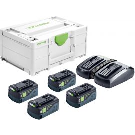 Festool SYS 18V 4x5,0/TCL 6 DUO Charger + Batteries 4x5Ah 18V (577709) | Batteries and chargers | prof.lv Viss Online