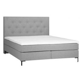 Двуспальная кровать Home4You Leoni 160x200 см с матрасом, серого цвета | Кровати с матрасом | prof.lv Viss Online