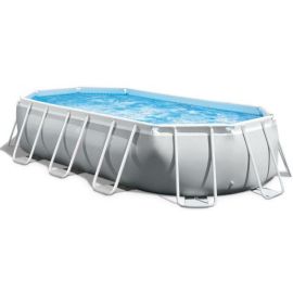 Intex Prism Frame Pool with Water Filter 610x305x122cm Grey/White (986456) | Recreation for children | prof.lv Viss Online