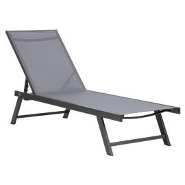 Sauļošanās krēsls Home4you Ario, 190x59.5x32-96cm, Pelēks (25913) | Sun loungers | prof.lv Viss Online