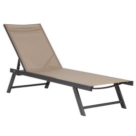 Sauļošanās krēsls Home4you Ario, 190x59.5x32-96cm, Bēšs (25914) | Sun loungers | prof.lv Viss Online