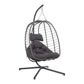 Dārza Šūpuļkrēsls Home4you Granvin 114x90x186cm, Pelēks (28055) | Dārza šūpuļkrēsli | prof.lv Viss Online